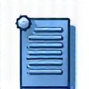 Symbol für automatisierte Inhaltserstellung: Dokument und Zahnrad.