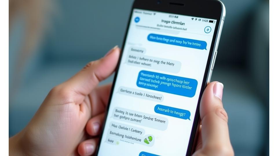 Ein Smartphone-Bildschirm zeigt eine Textkonversation mit einem KI-Tutor in der Lyrnhaus App, der realistische deutsche Dialoge übt und Grammatikfehler korrigiert.