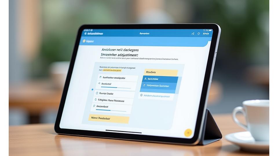 Bildschirmaufnahme der Lyrnhaus App: eine Deutsch-Lektion passt sich in Echtzeit an die Antworten des Schülers an, mit dynamisch wechselndem Schwierigkeitsgrad auf einem Tablet.