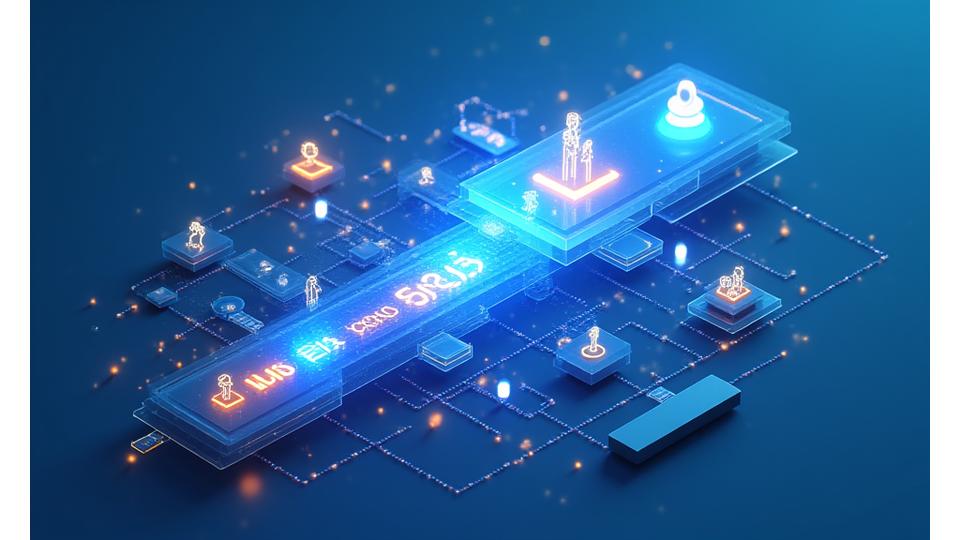 Ein abstraktes Flussdiagramm, das den Weg der Daten von der Erfassung über die KI-Verarbeitung bis zur personalisierten Lernerfahrung darstellt. Klare Pfeile symbolisieren den sicheren Datenfluss und die Wertschöpfung.